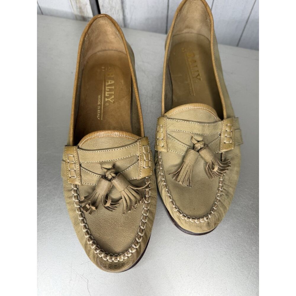 BALLY Switzerland Zack Suede Loafer Tassel Tan Leather Men’s 7 Womens 8/8.5